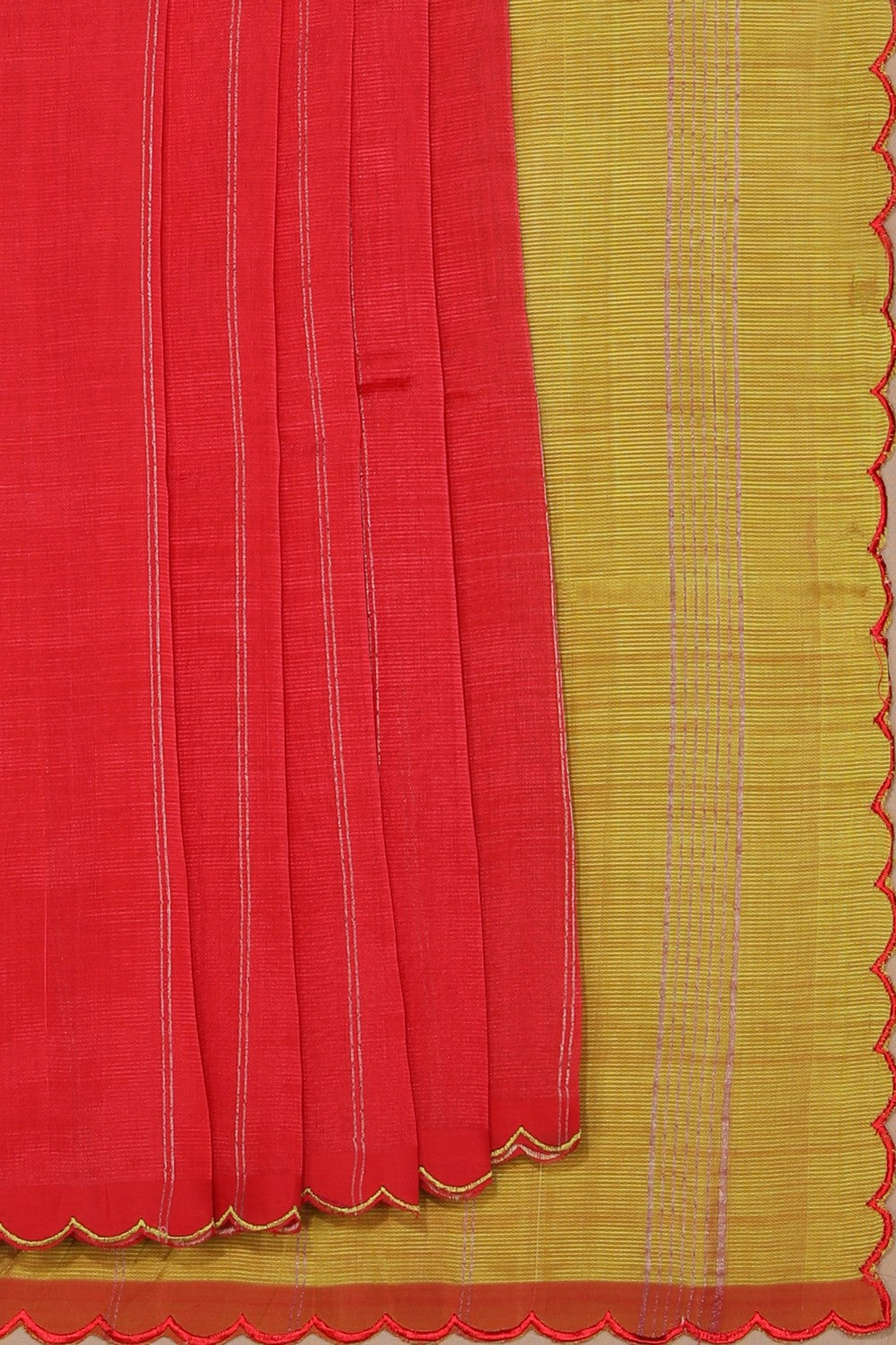 Image of Mangalgiri Silk Red Saree